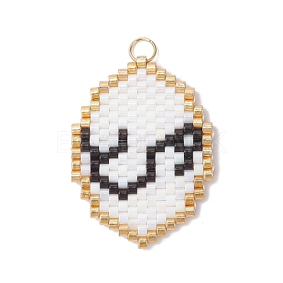 Glass Seed Beaded Twelve Constellations Pendants PALLOY-MZ00891-12-1