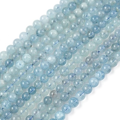 Natural Aquamarine Beads Strands G-D327-B01-6mm-1
