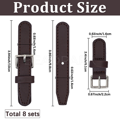 8 Pairs PU Leather Toggle Buckles DIY-GF0012-96A-1