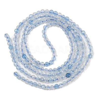 Grade A Natural Aquamarine Beads Strands X-G-E411-19F-2mm-1