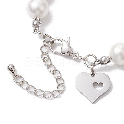 Shell Pearl Beaded Bracelets BJEW-JB10704-1
