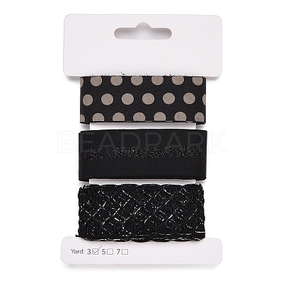 9 Yards 3 Styles Polyester Ribbon SRIB-A014-G03-1