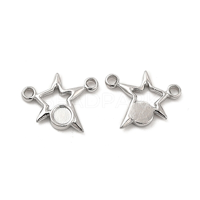Non-Tarnish 304 Stainless Steel Cabochon Connector Settings STAS-B032-41P-1