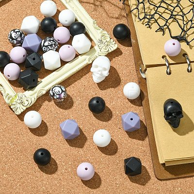 Halloween Theme Food Grade Eco-Friendly Silicone Beads SIL-YW0001-45-1
