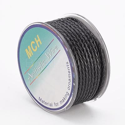 Eco-Friendly Braided Leather Cord OCOR-L035-3mm-E09-1