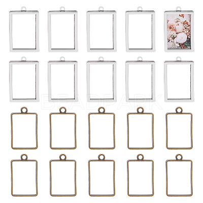 Rack Plating Alloy Photo Locket Pendants PALLOY-OC0001-59-1