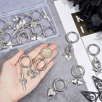 16Pcs 8 Style Gothic Style Alloy Shoe Charms HJEW-AB00630-1