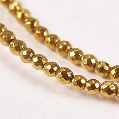 Electroplate Non-magnetic Synthetic Hematite Beads Strands G-J169B-2mm-04-1