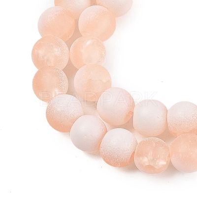 Frosted Crackle Glass Beads Strands GLAA-U001-8mm-M05-1
