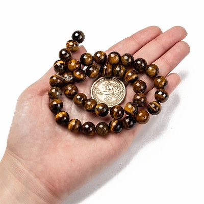 Natural Grade AB Tiger Eye Round Beads Strands X-G-O047-02-10mm-1
