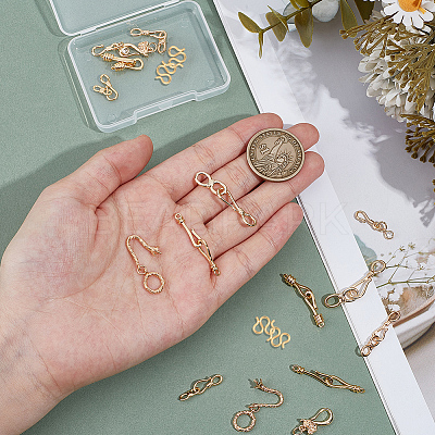 18Pcs 9 Styles Brass Hook and S-Hook Clasps KK-PH0013-63-1