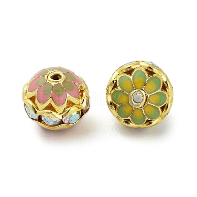 Brass Enamel Beads KK-Q080-01B-1