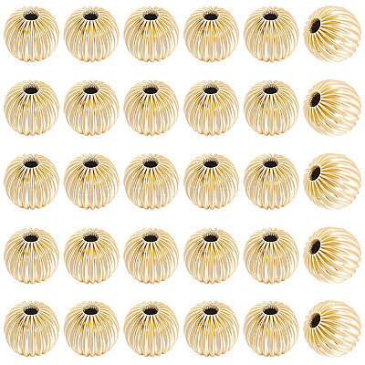100Pcs  Brass Grooved Beads KK-BBC0028-39-1