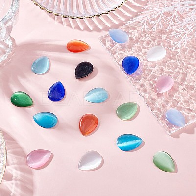 22Pcs 11 Colors Cat Eye Cabochons CE-SC0001-03-1