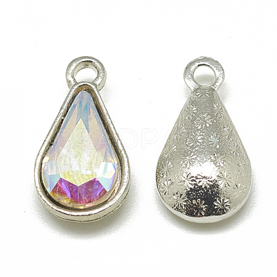 Alloy Glass Pendants PALLOY-T029-8x13mm-05-1