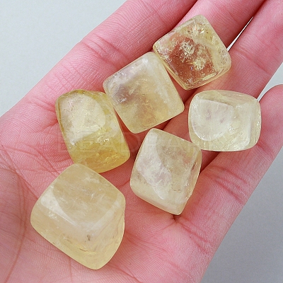 100g Cube Natural Citrine Beads PW-WG54827-02-1