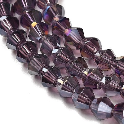 Transparent Electroplate Glass Beads Strands EGLA-A039-T2mm-B04-1