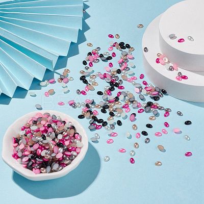 ABS Plastic Imitation Pearl Cabochons SACR-R755-6x4mm-ZM-1
