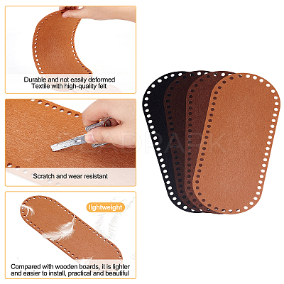 8Pcs 4 Colors Oval Felt Fabric DIY-PH0009-23-1