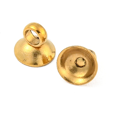 304 Stainless Steel Bead Cap Pendant Bails LS-STAS-G224-24G-06-1