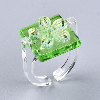 Transparent Resin Cuff Rings RJEW-T017-03A-1
