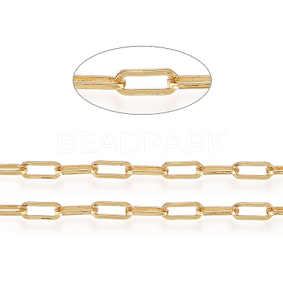 Soldered Brass Paperclip Chains CHC-D025-04G-01-1