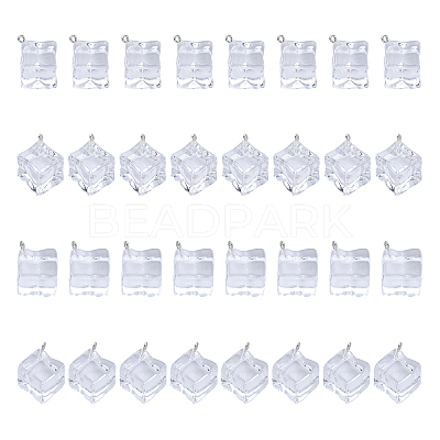 32Pcs 2 Style Transparent Acrylic Pendants TACR-CA0001-17-1