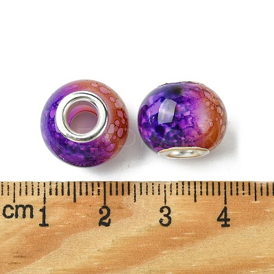 Two Tone Glass European Beads GPDL-K003-01H-1