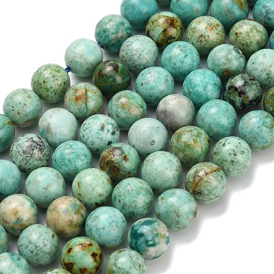 Natural Peruvian Turquoise(Jasper) Beads Strands G-L642-B08-8mm-1