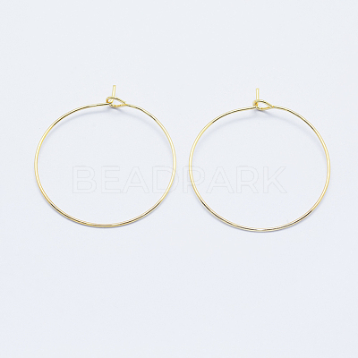 Long-Lasting Plated Brass Hoop Earrings Findings KK-K204-179G-NF-1