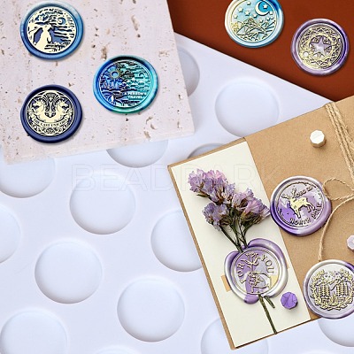 DIY Flat Round Wax Seal Stamp Silicone Mats AJEW-A038-02-1