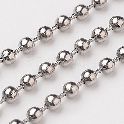 Non-Tarnish 304 Stainless Steel Ball Chains X-CHS-L015-45-1