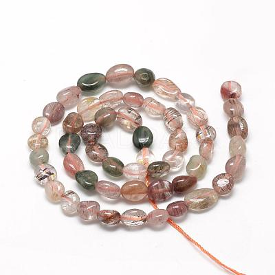 Natural Rutilated Quartz Beads Strands G-R445-6x8-38-1