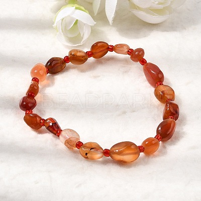 Natural Carnelian Beads Bracelets GG-CBA05D5-02A-05-1