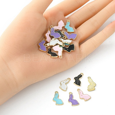 20Pcs 5 Colors Alloy Enamel Pendants ENAM-YW0003-01-1