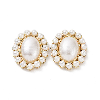 ABS Imitation Pearl Cabochons PALLOY-E026-02G-1