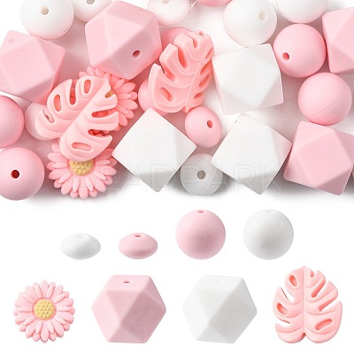 30Pcs Food Grade Eco-Friendly Silicone Beads SIL-FS0001-26B-1