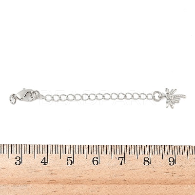 Brass Micro Pave Clear Cubic Zirconia Chain Extender KK-B148-10P-02-1