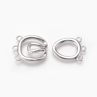 Brass Hook Clasps KK-P164-22P-1