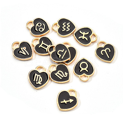 Light Gold Plated Alloy Enamel Pendants ENAM-R055-05B-1