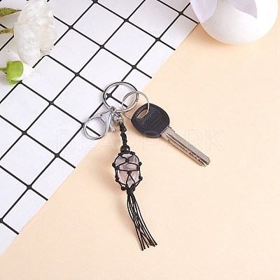 4Pcs Macrame Fringe Braided Keychain AJEW-SW00014-05-1