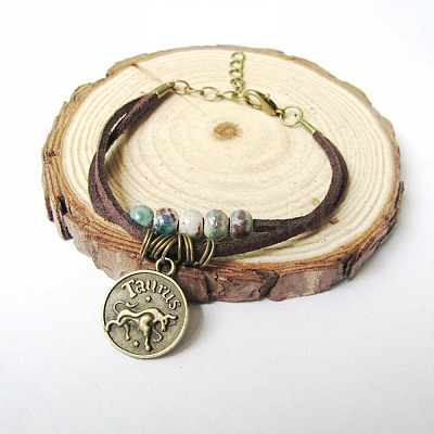 12 Constellations Alloy Charm Bracelets FS-WG9C3CD-09-1