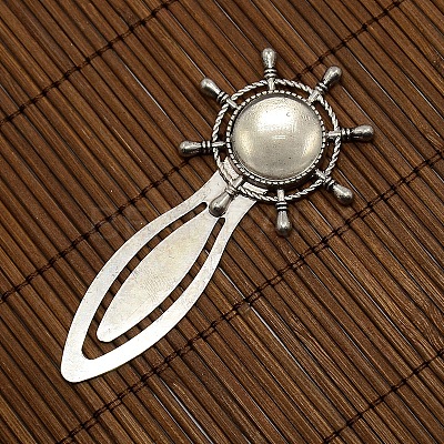 18mm Clear Domed Glass Cabochon Cover for Antique Silver DIY Alloy Portrait Helm Bookmark Making DIY-X0119-AS-NR-1