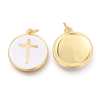 Brass Enamel Pendants X-KK-B027-02G-B-1