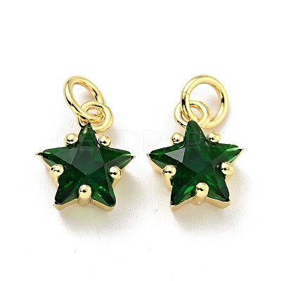Eco-friendly Brass Micro Pave Cubic Zirconia Pendants KK-D080-44G-04-1