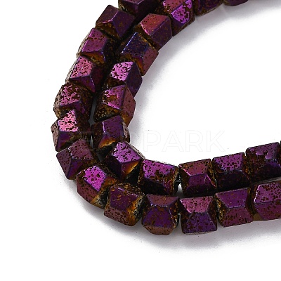 Electroplated Natural Lava Rock Beads Strands G-A256-D01-01I-1