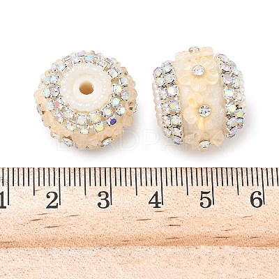 Bling Resin Rhinestone Flower Beads LS-OACR-D310-01P-C-1