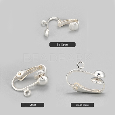Iron Clip-on Earring Findingsfor Non-Pierced Ears X-EC141-S-1