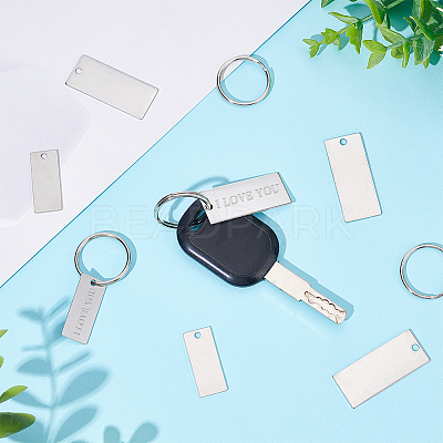 DIY Stamping Blank Tag Keychain Making Kit DIY-BC0009-42-1