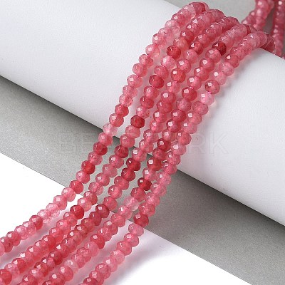 Dyed Natural Malaysia Jade Rondelle Beads Strands X-G-E316-2x4mm-62-1